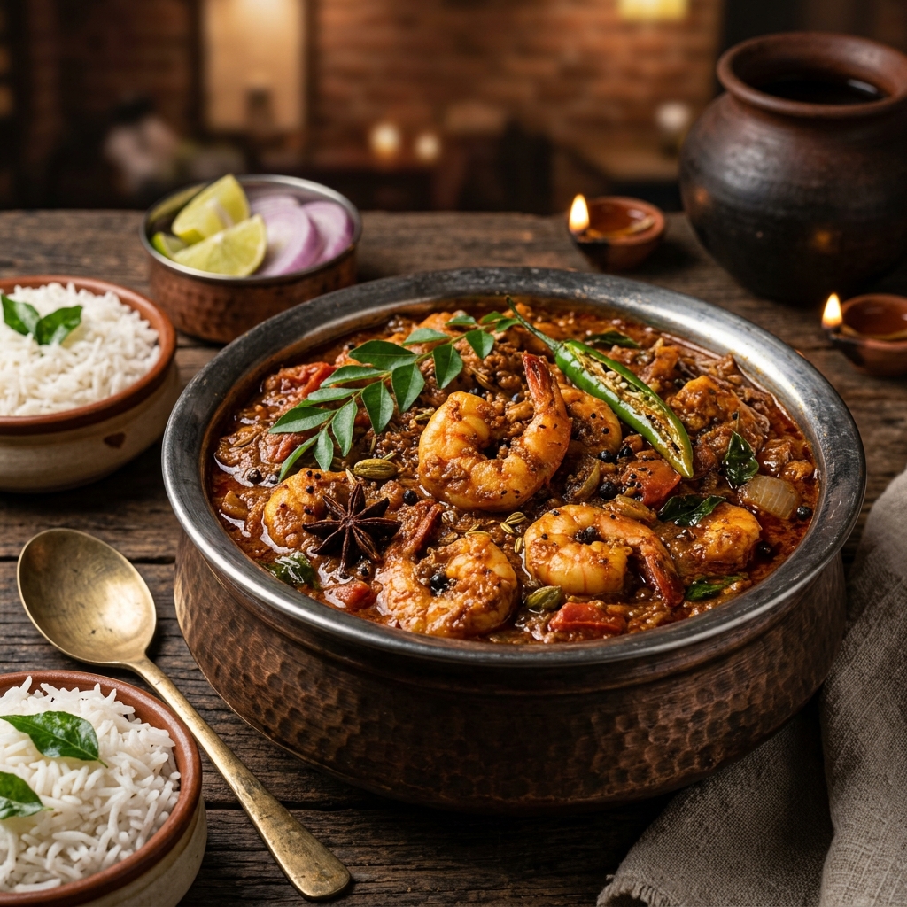 Shrimp Chettinad curry