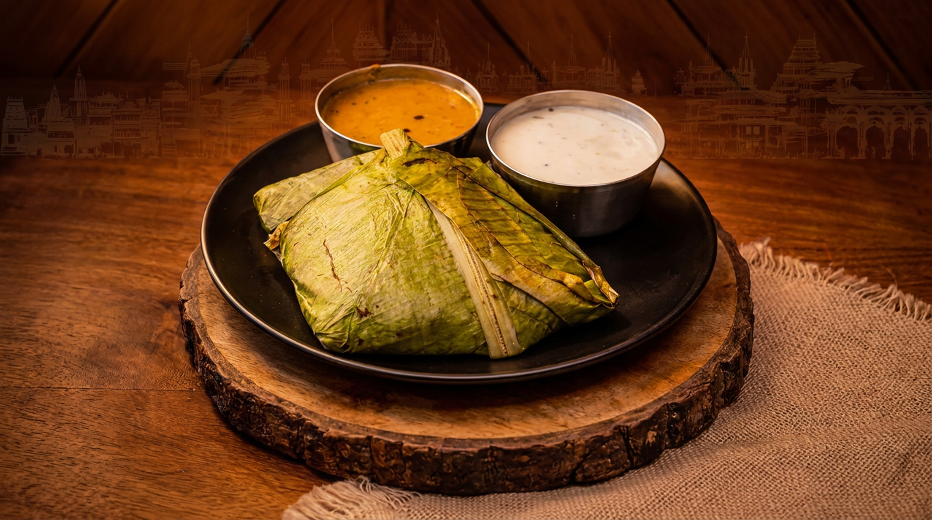 Onam Sadhya on the banana leaf