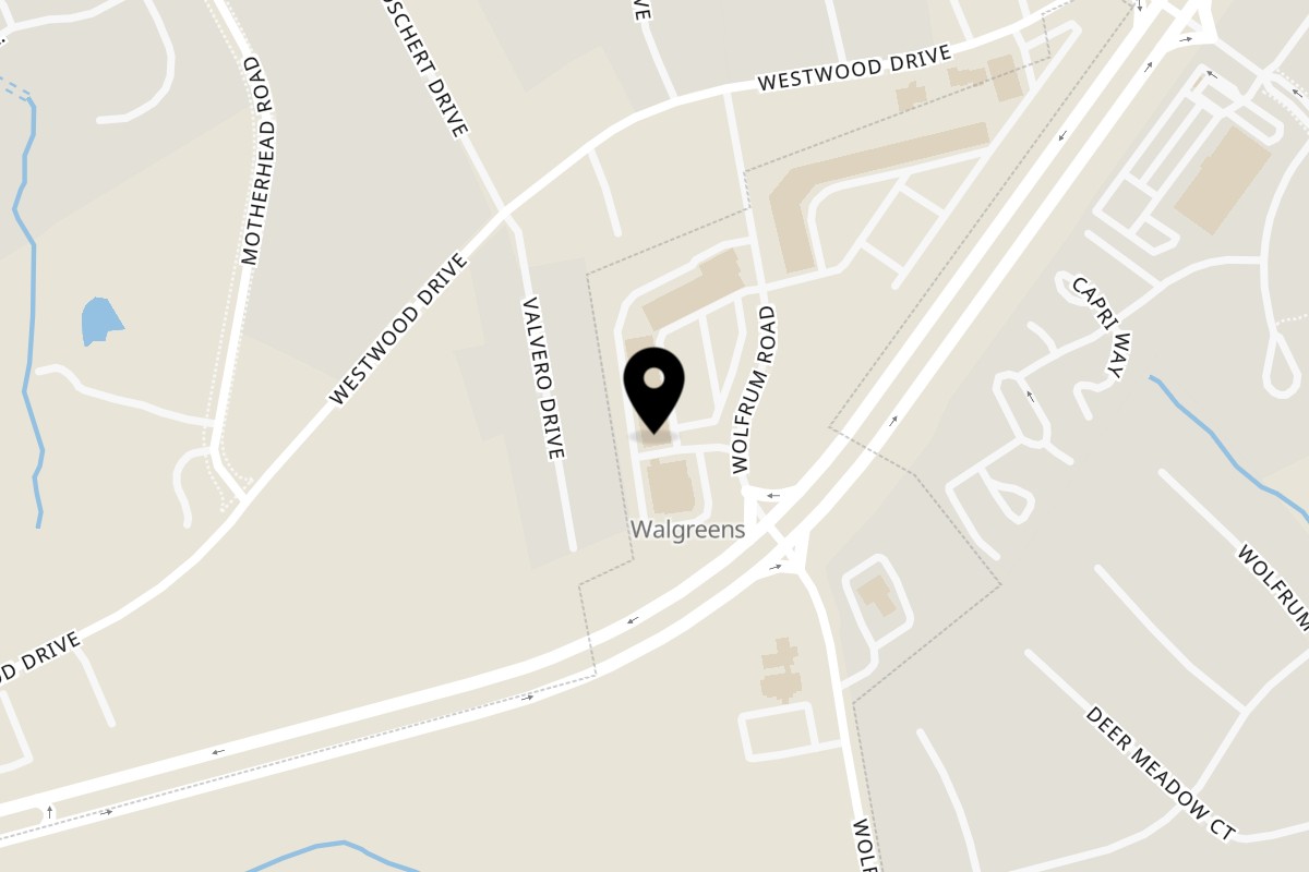Map showing the location of Parotta Palace on 1009 Wolfrum Rd in Weldon Spring